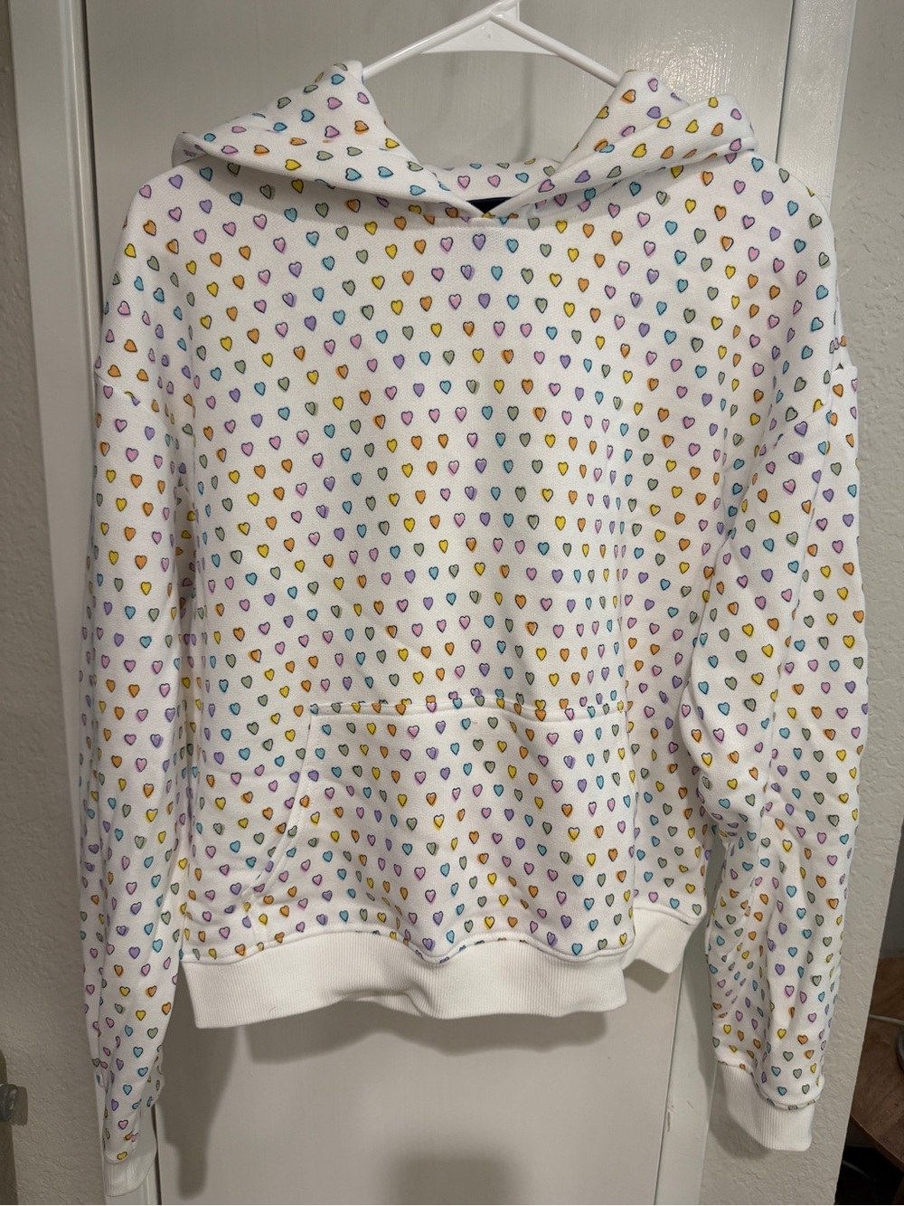 Roller Rabbit White Hoodie with Multicolor Heart Print